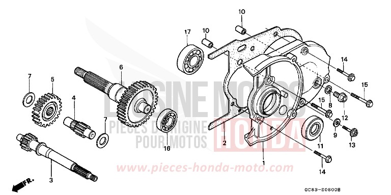 GETRIEBE von NHX 110 Lead BLAZE RED (R120) von 1990